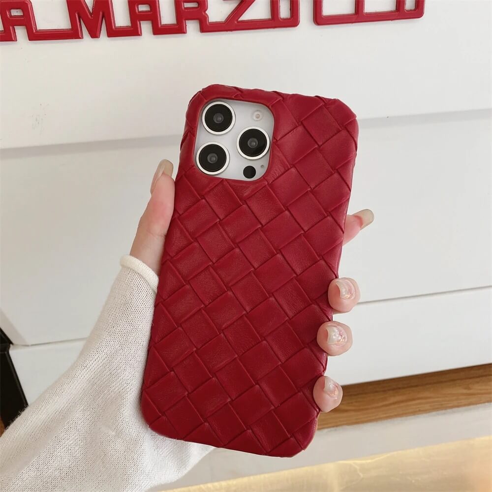 iPhone 16 Case – Shockproof Woven Pattern Candy Color Cover | Pejayz