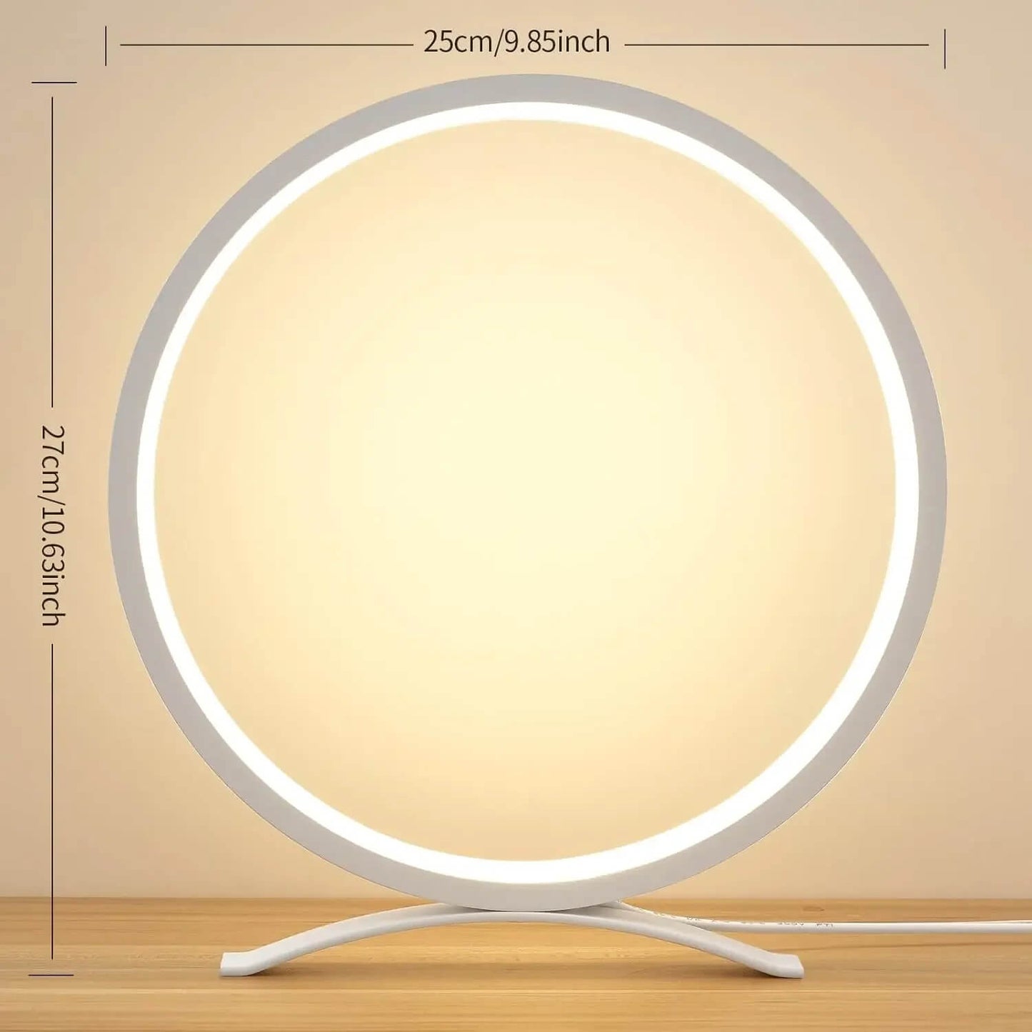 LED Circular Ring Dimmable Table Lamp 25 cm Modern Light | Pejayz