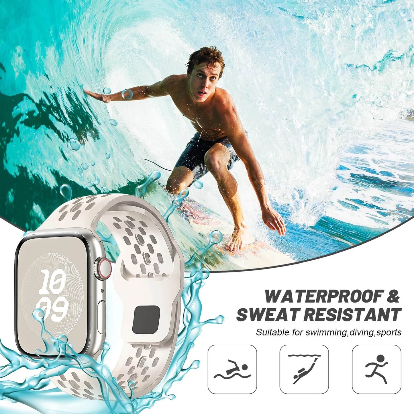 Apple Watch Series 10 Strap with Premium Breathable Sports Silicone - Pejayz