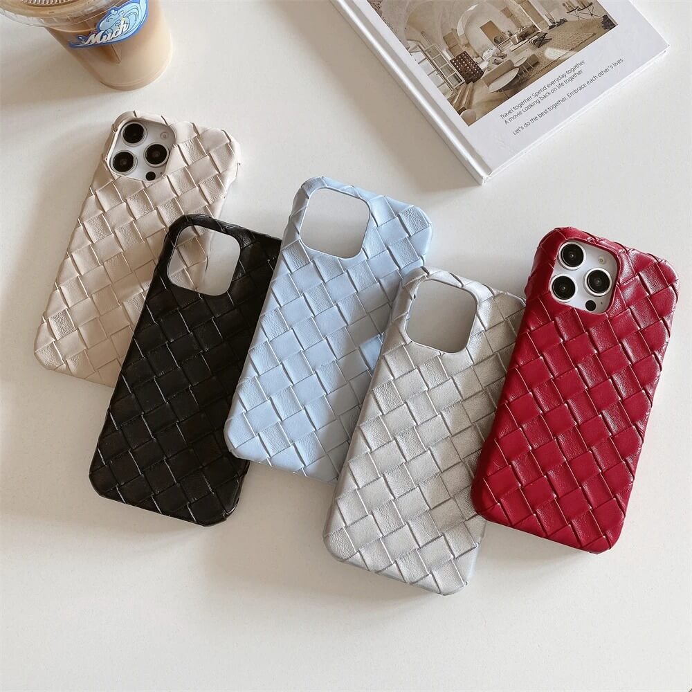 iPhone 16 Case – Shockproof Woven Pattern Candy Color Cover | Pejayz