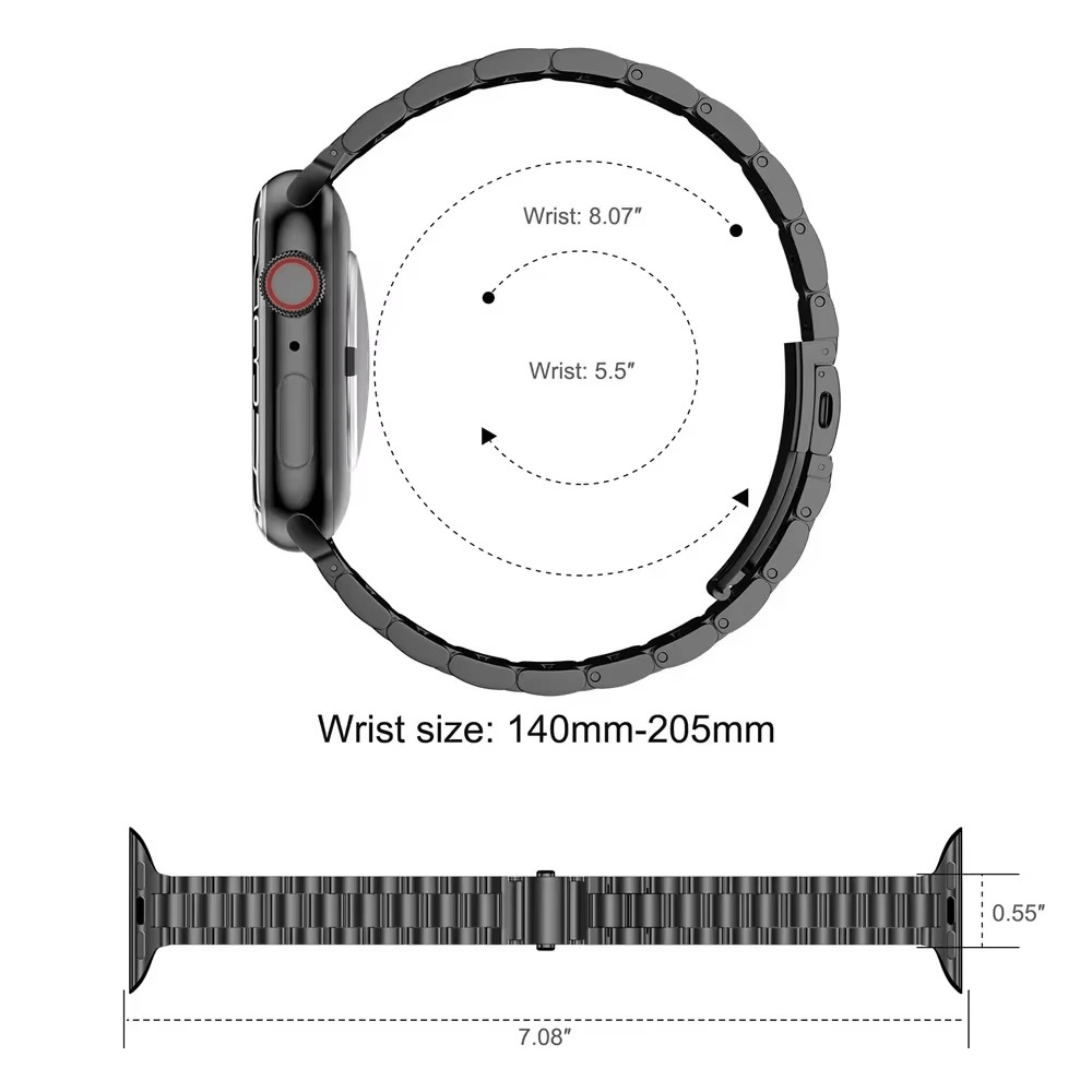 Slim Stainless Steel Metal Strap For Apple Watch Ultra - Gold | Pejayz