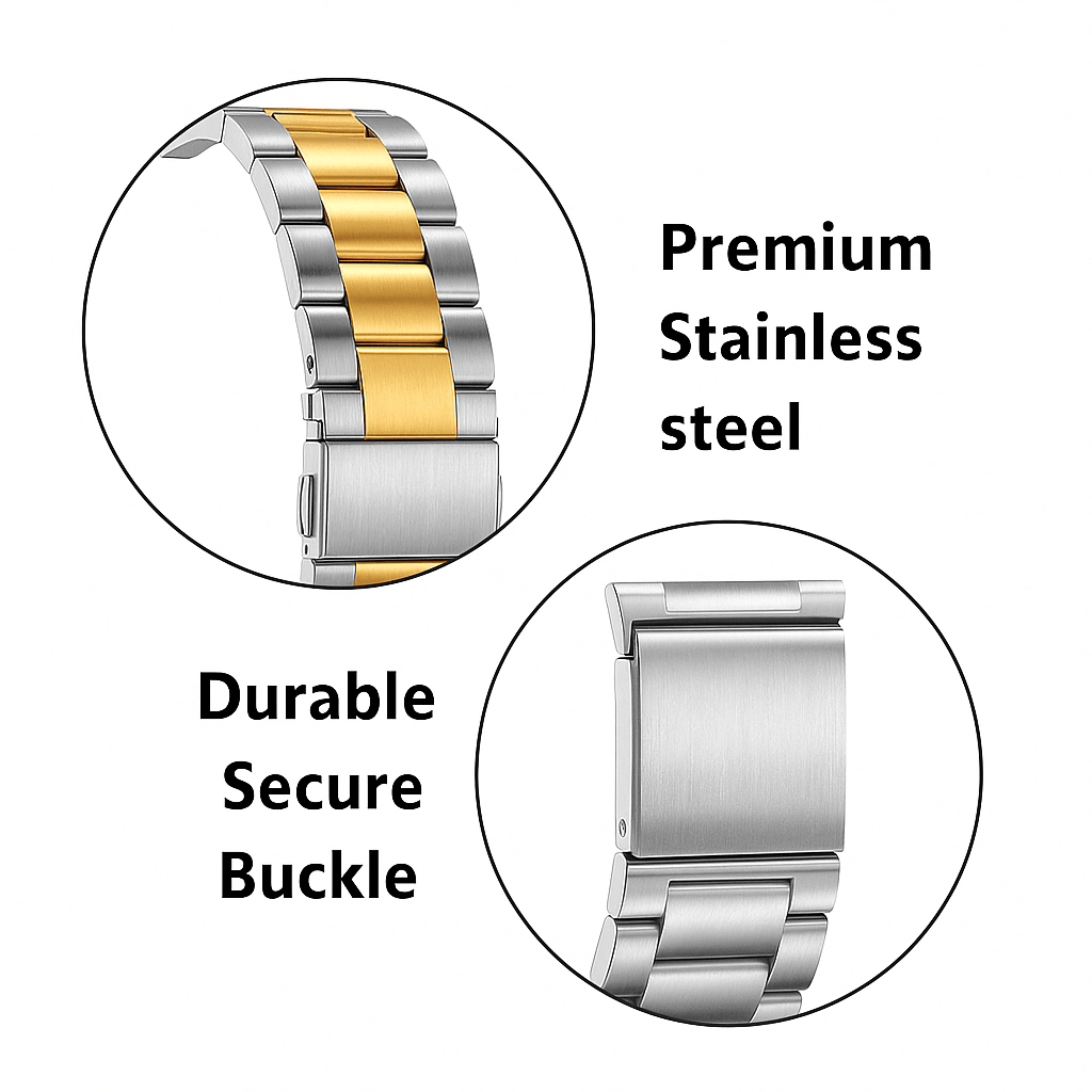 Slim Stainless Steel Metal Strap For Apple Watch Ultra - Gold | Pejayz