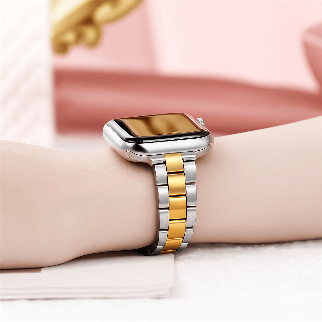 Slim Stainless Steel Metal Strap For Apple Watch Ultra - Gold | Pejayz