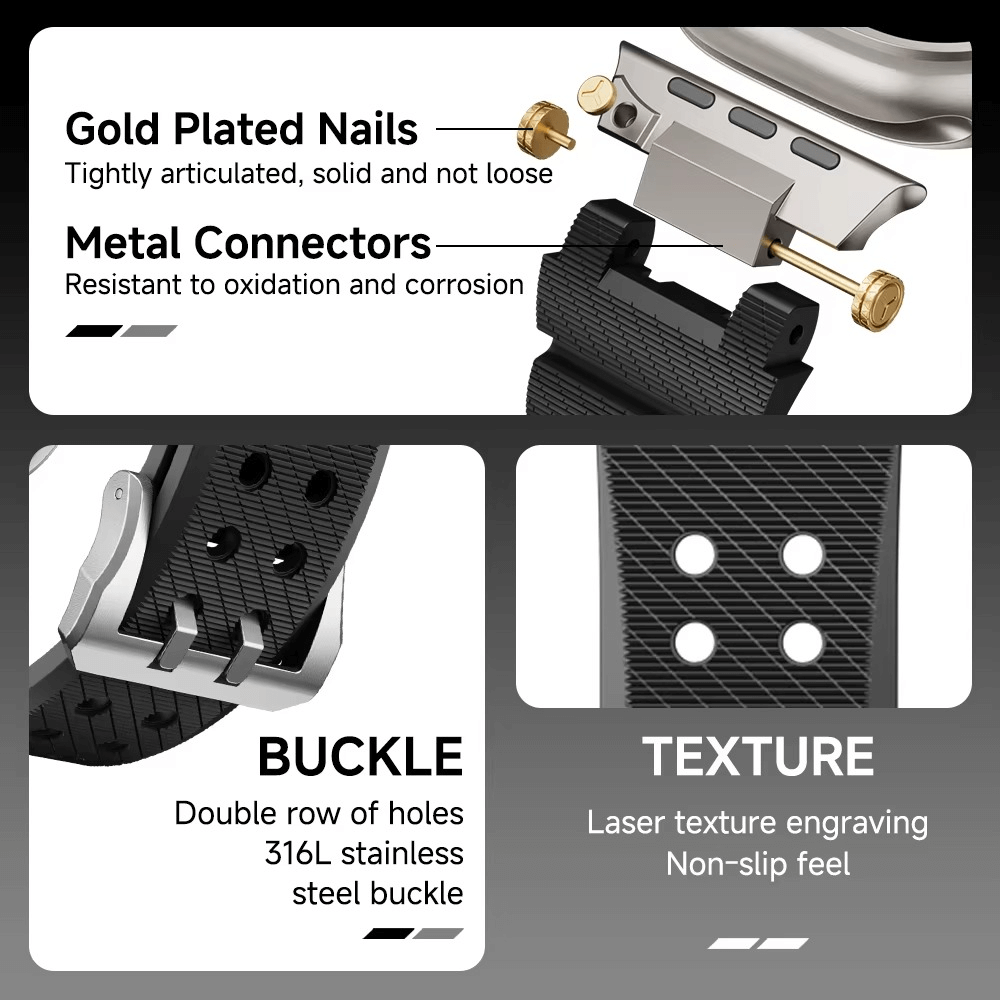 Apple Watch Ultra Sports Silicone Strap with Metal Adapter | Pejayz
