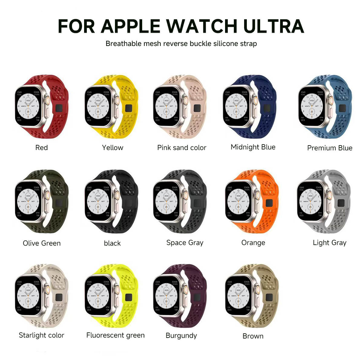 Apple Watch Ultra 2 Breathable Silicone Strap - Pejayz