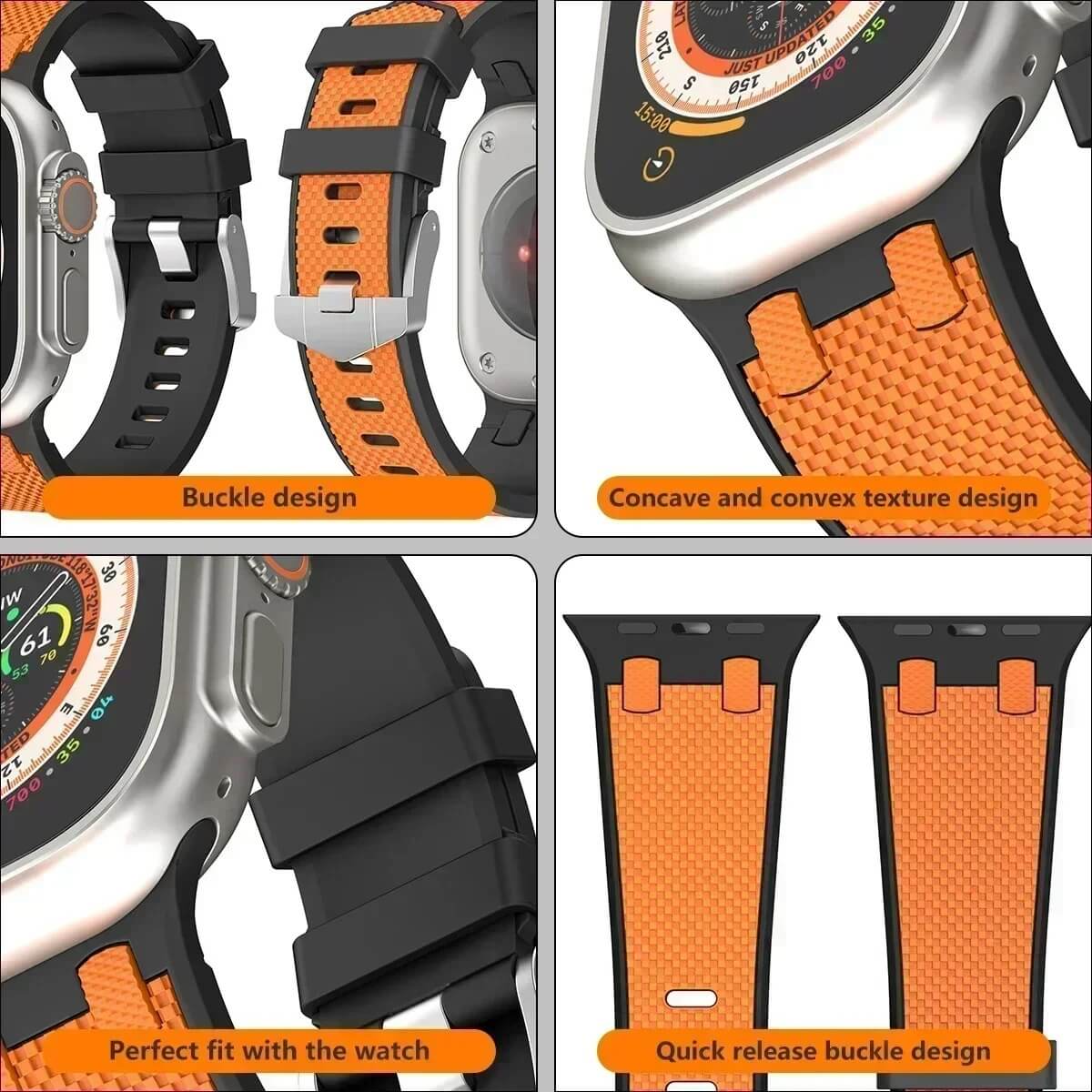 Apple Watch Ultra 2 Strap with Carbon Fiber Sports Silicone - Pejayz