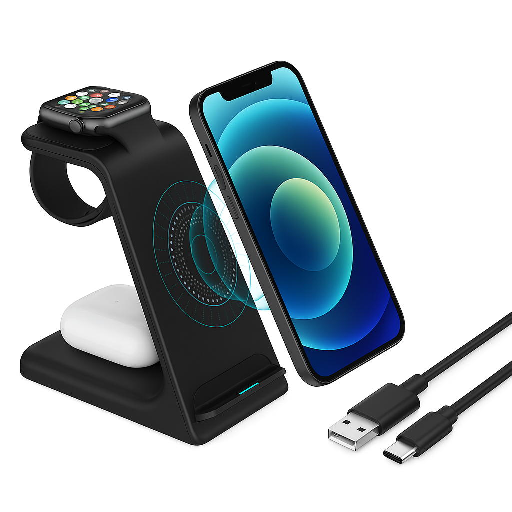 3-in-1 20W Fast Wireless Charger for iPhone, Watch & AirPods – Pejayz