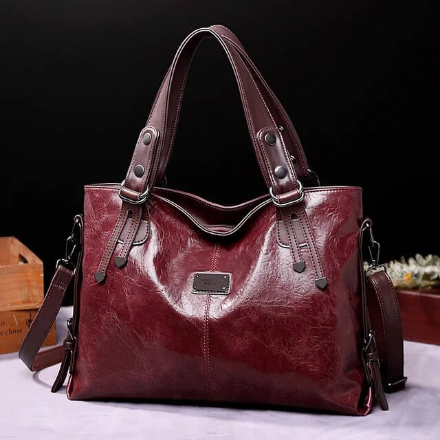 Classic Leather Shoulder Tote Bag for Women