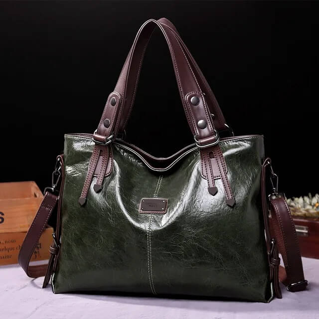 Classic Leather Shoulder Tote Bag for Women