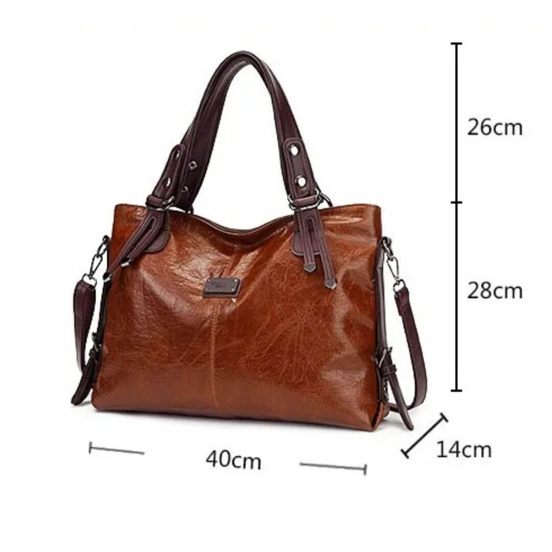 Classic Leather Shoulder Tote Bag for Women