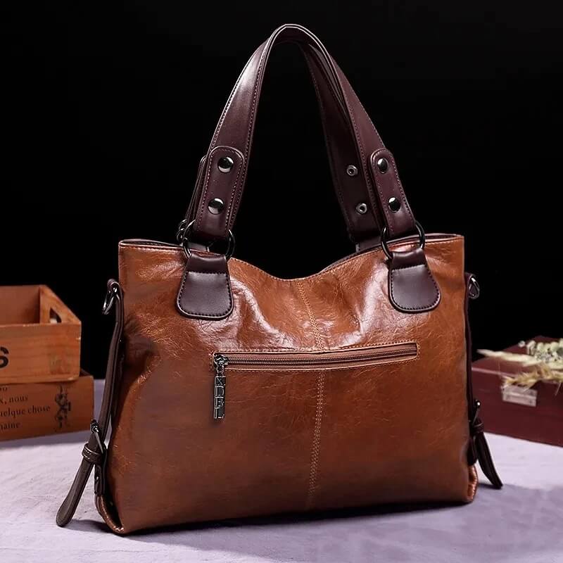 Classic Leather Shoulder Tote Bag for Women