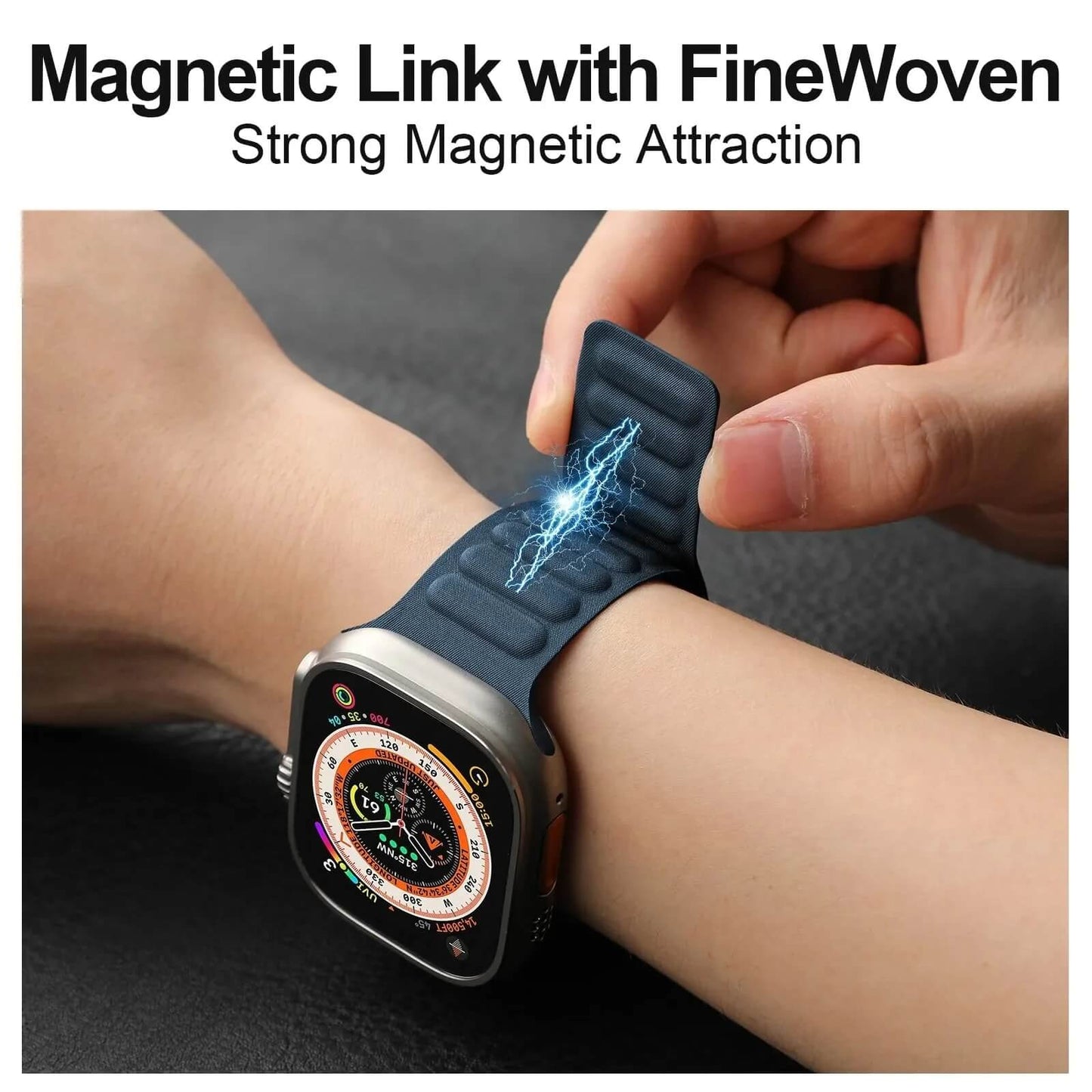 Apple Watch Ultra 2 and Series 10 Fine Woven Fabric Magnetic Strap - Pejayz