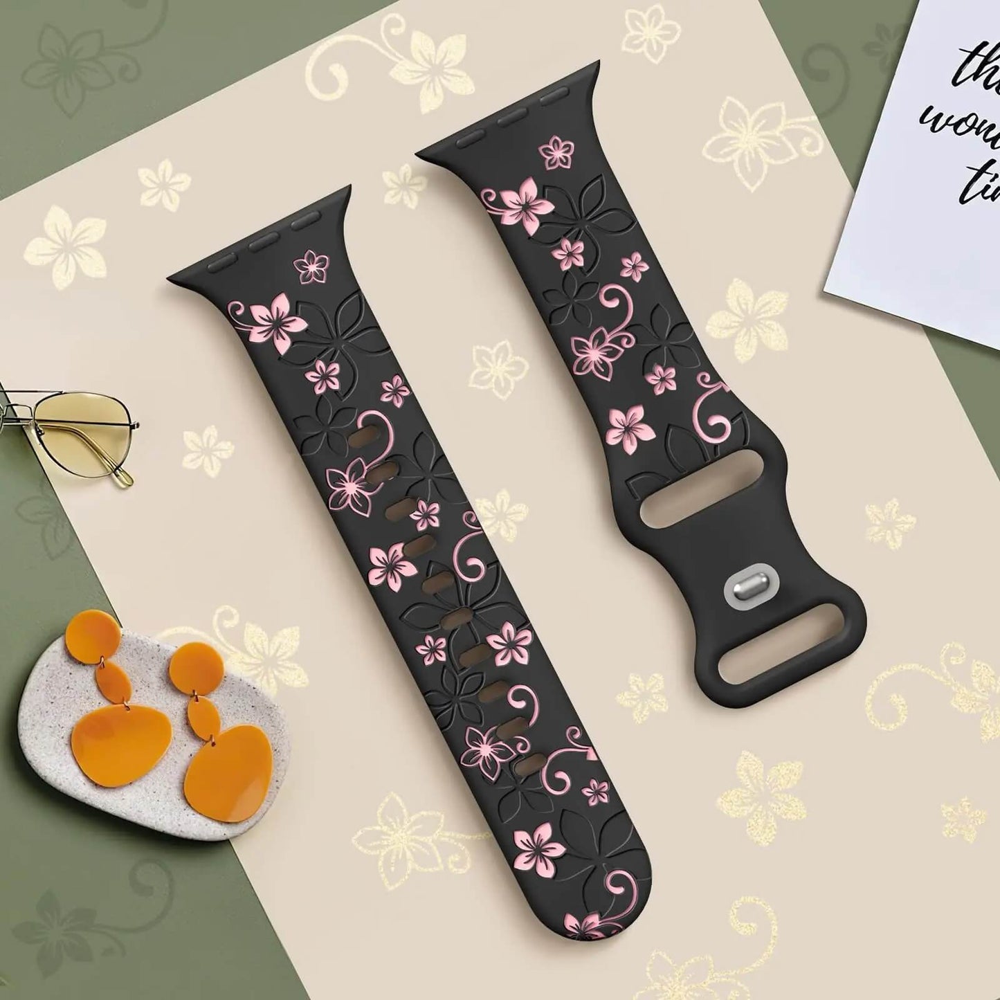 Apple Watch Series 7 8 9 Floral Pattern Strap Perfect For Ladies - Pejayz