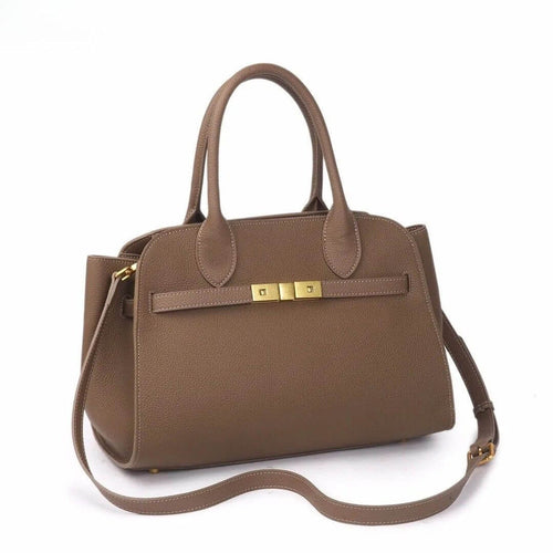 Genuine Cow Leather Brown Designer Handbag for Women - Pejayz
