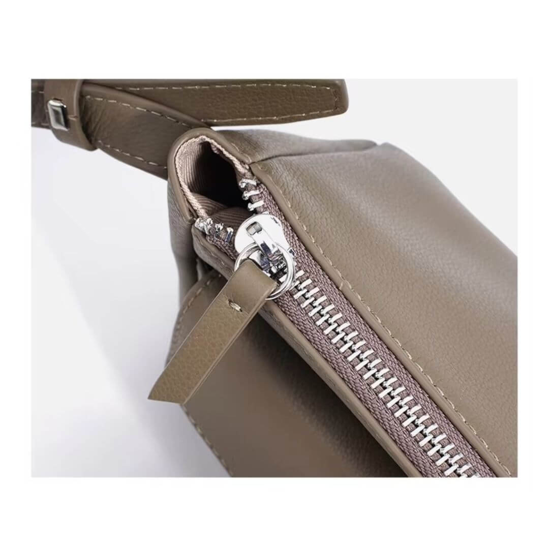 Genuine Leather Double Pocket Shoulder Bag - Pejayz