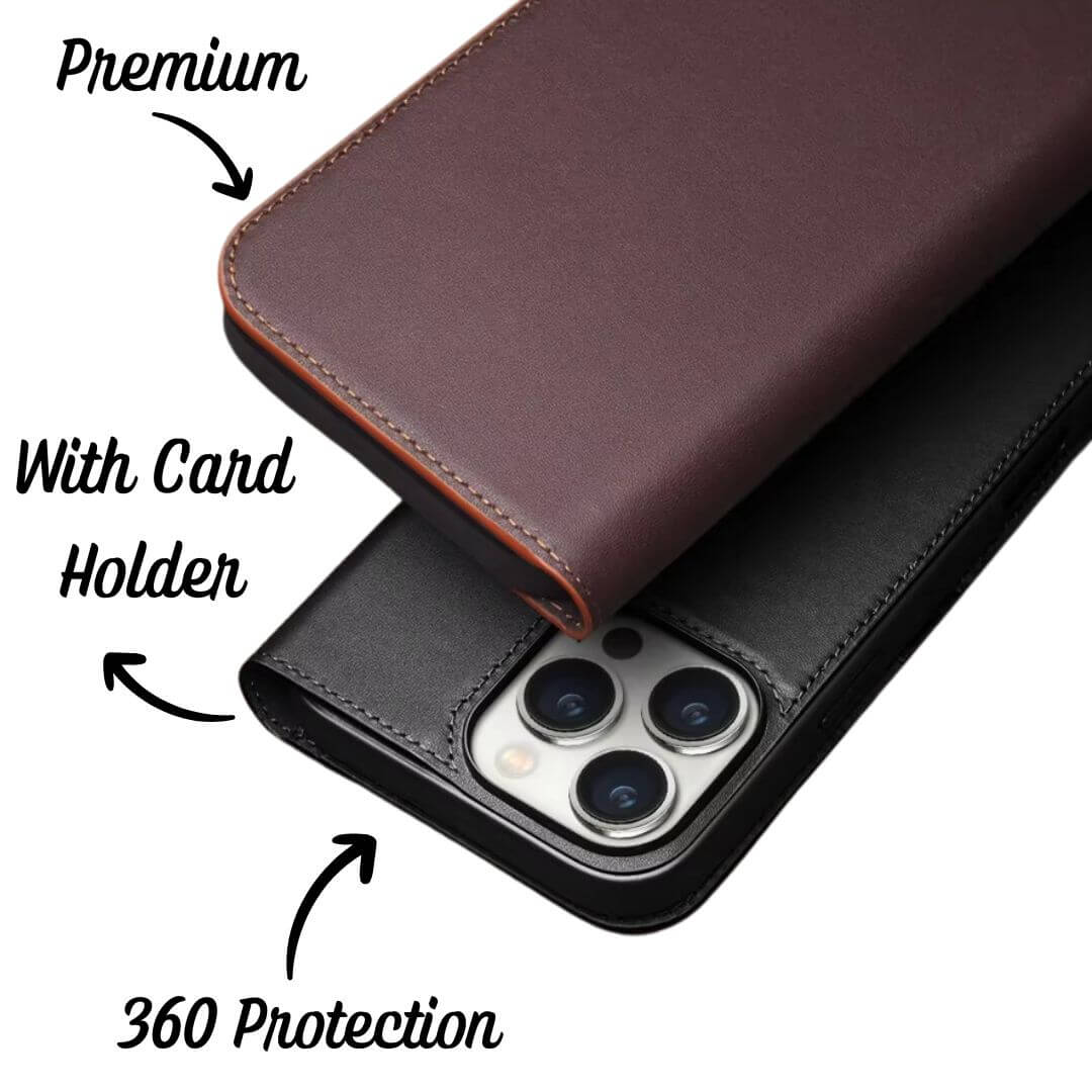 iPhone 16 Pro Max Genuine Leather Card Holder Case - Pejayz