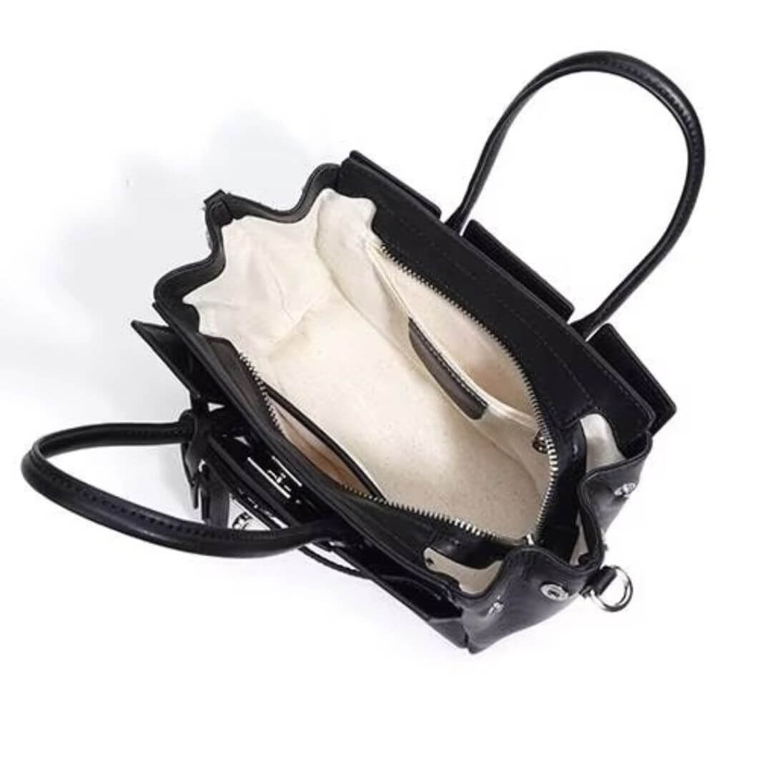 Genuine Leather Tote Handbag with Zipper for Women - Pejayz