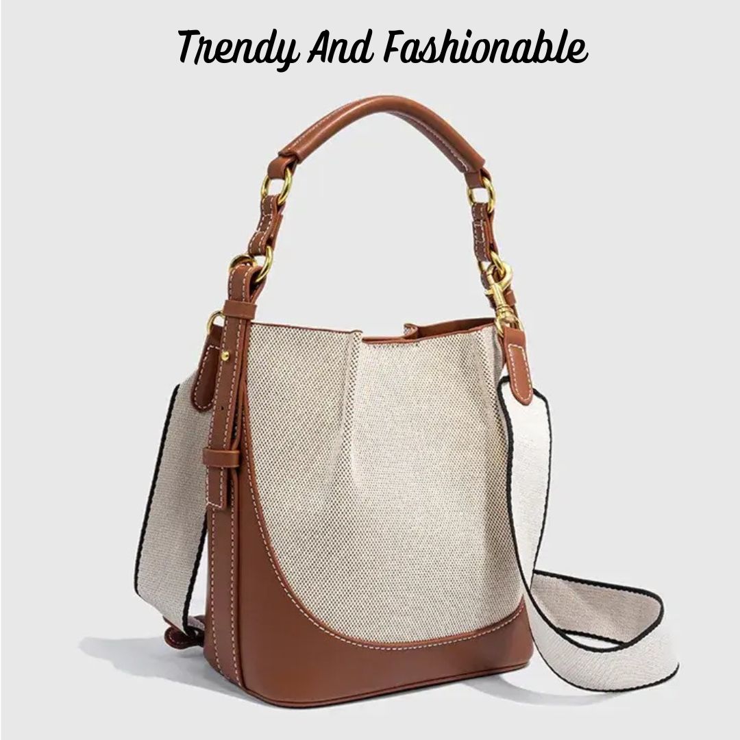 Large Capacity Canvas and Leather Crossbody Handbag - Pejayz