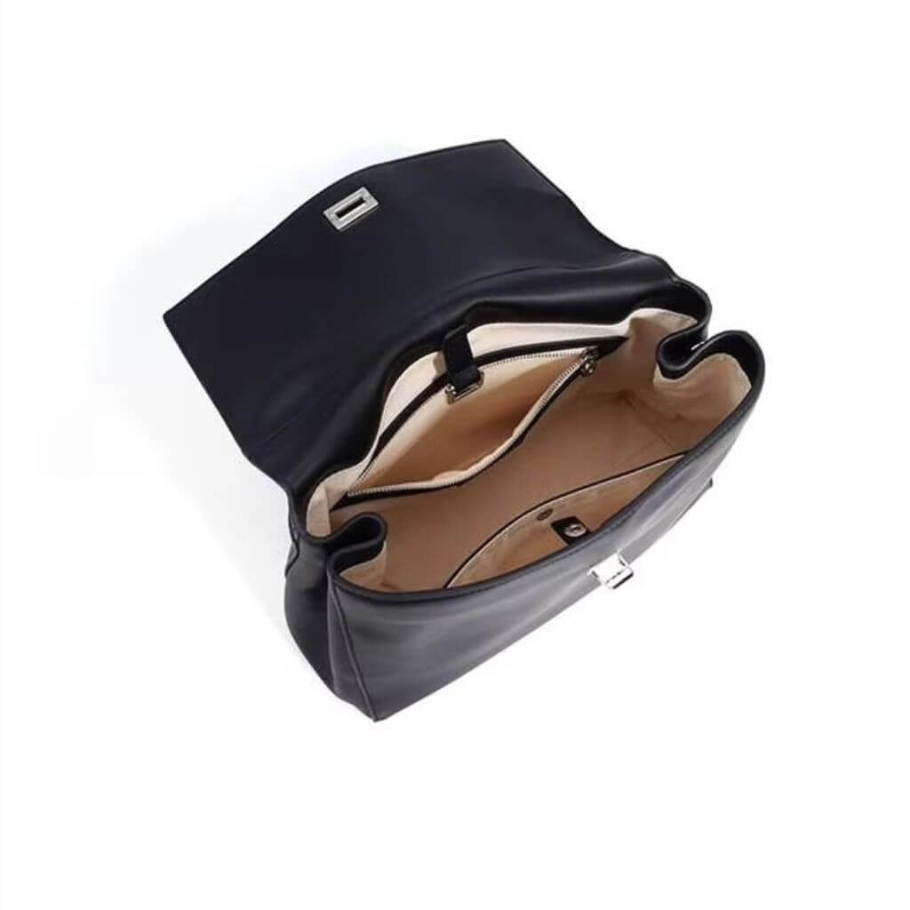 Large Capacity Genuine Leather Tote Hand and Shoulder Bag - Pejayz