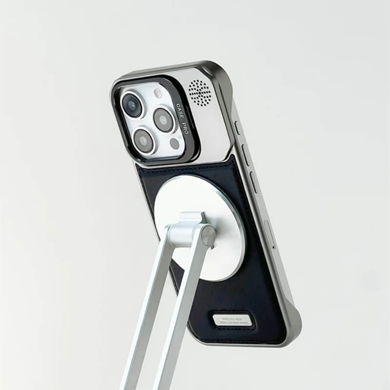 iPhone 16 Case – Premium Leather Cover with Alloy Lens Stand | Pejayz