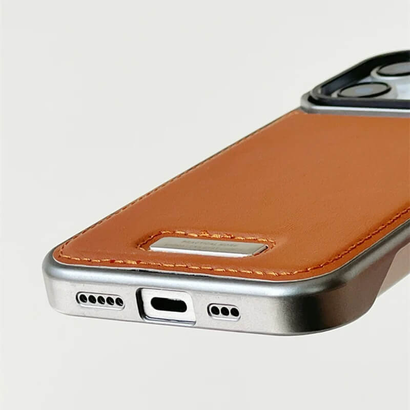 iPhone 16 Case – Premium Leather Cover with Alloy Lens Stand | Pejayz