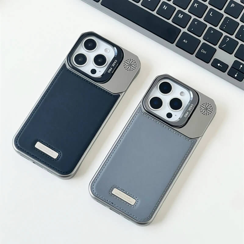 iPhone 16 Case – Premium Leather Cover with Alloy Lens Stand | Pejayz