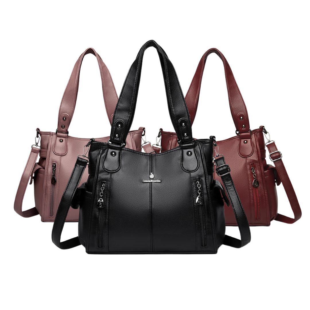 Soft Leather Tote Crossbody Bag - Pejayz