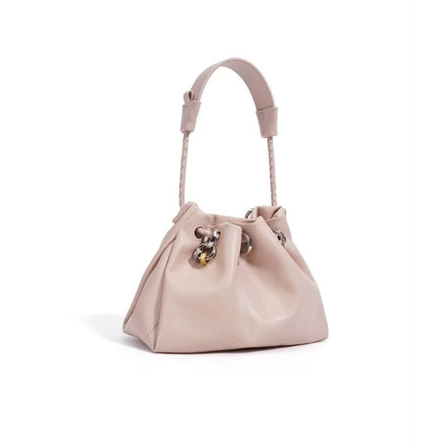 Premium Soft Leather Shoulder Bag with Braided Handle