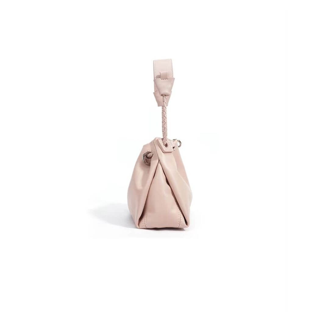 Premium Soft Leather Shoulder Bag with Braided Handle