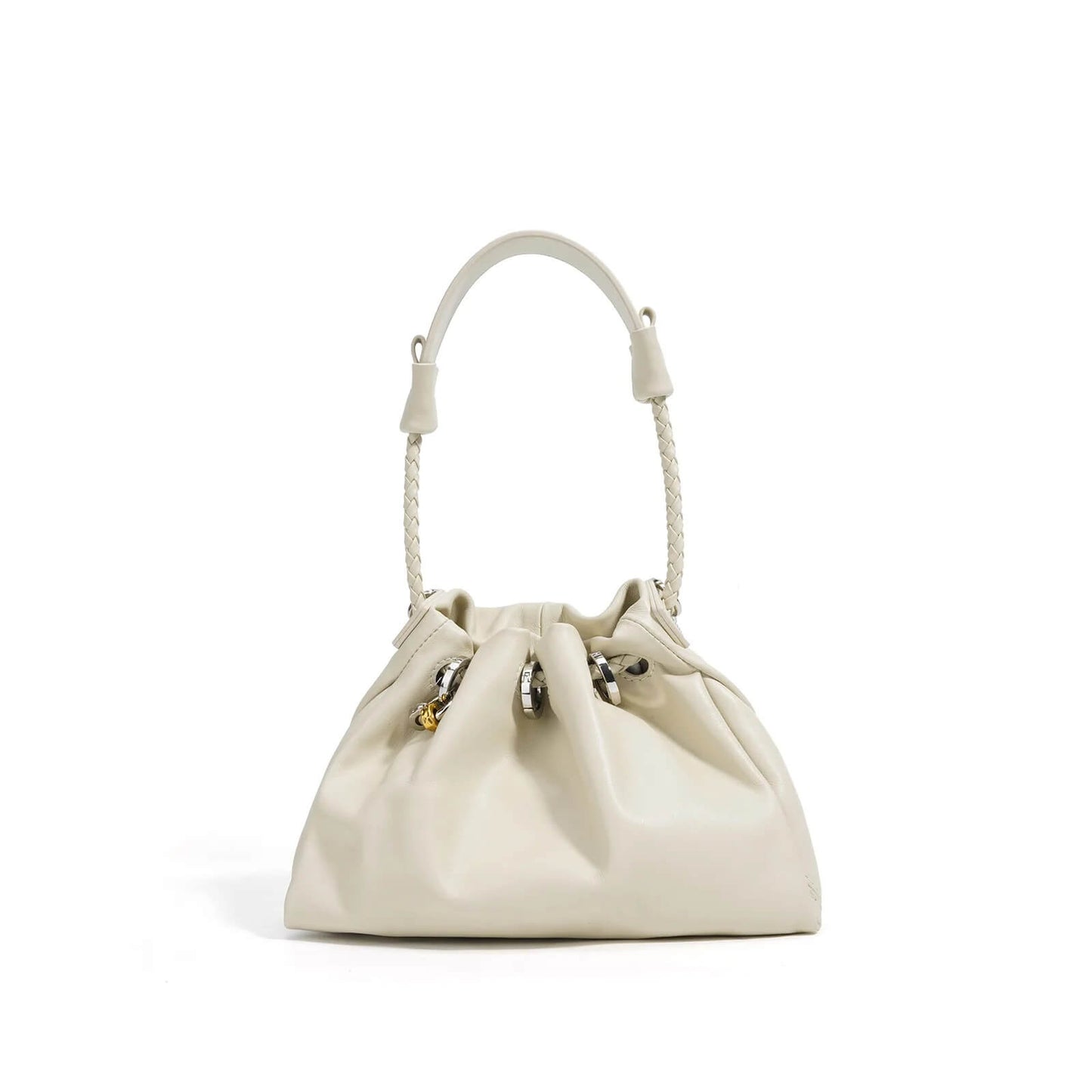 Premium Soft Leather Shoulder Bag with Braided Handle
