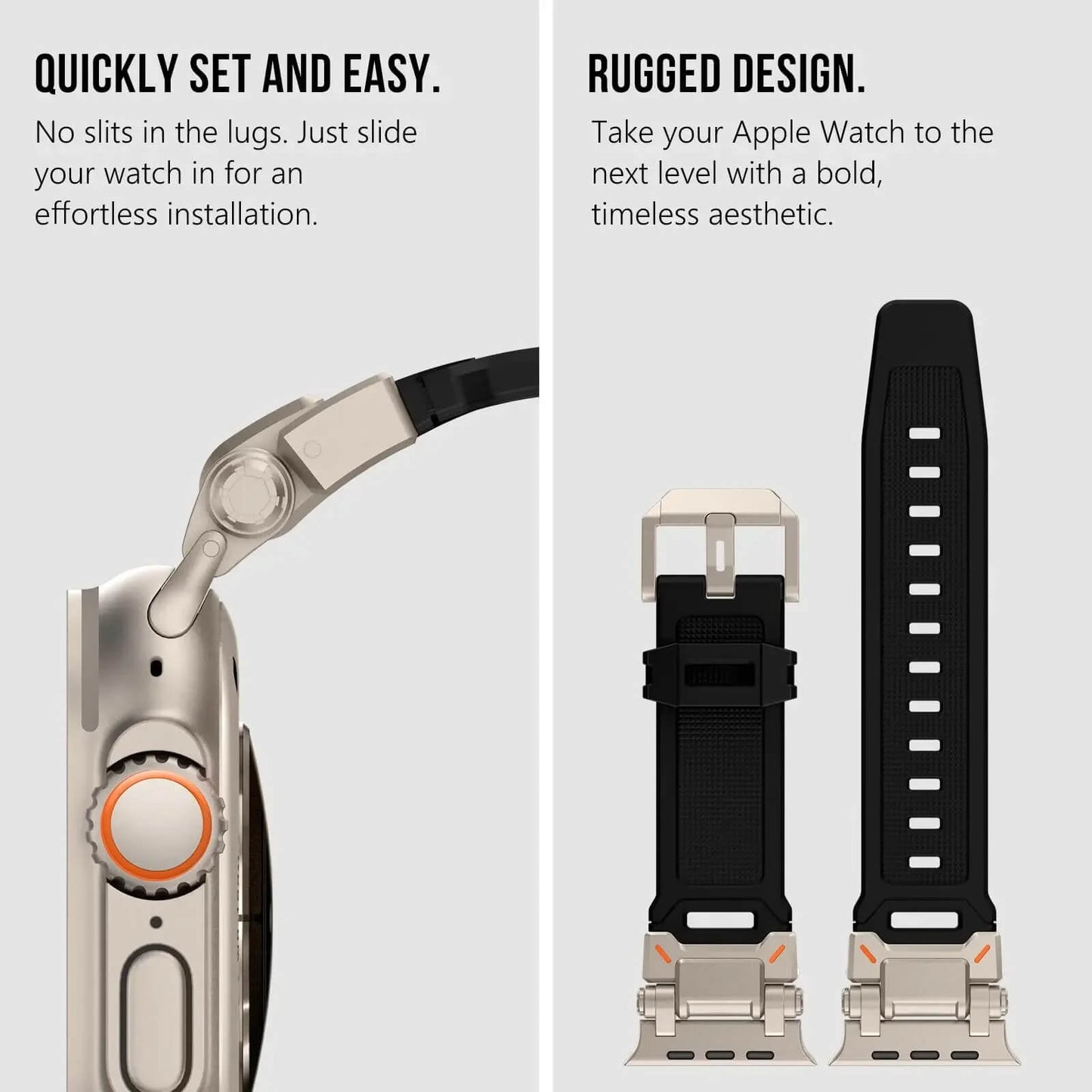 Apple Watch Ultra 2 Strap with Rugged Stainless Attachments - Pejayz