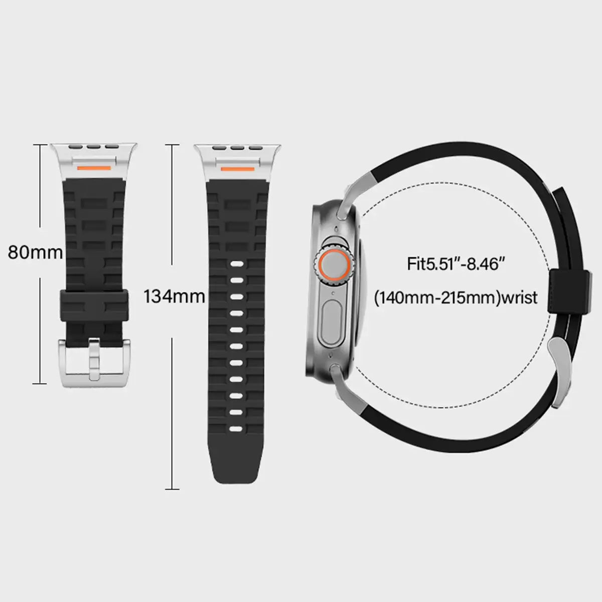 Apple Watch Ultra 2 Rugged Sports Silicone Strap - Pejayz