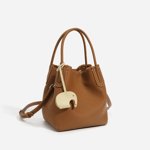Leather Crossbody Bucket Bag for Women - Stylish Commuter Accessory-1