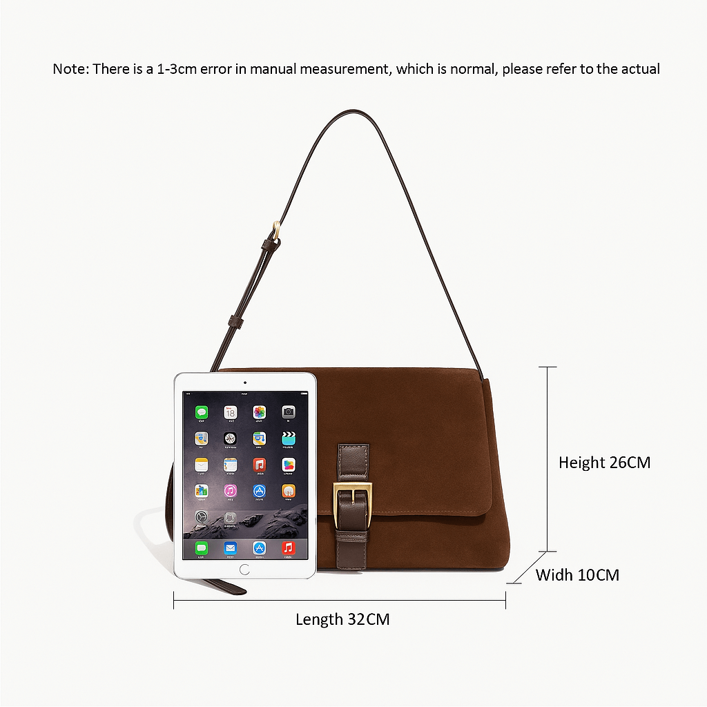 Shoulder Commute Handbag with Vintage Suede and Leather - Pejayz