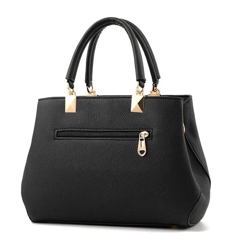 Elegant Black PU Leather Handbags with Shoulder Strap UK