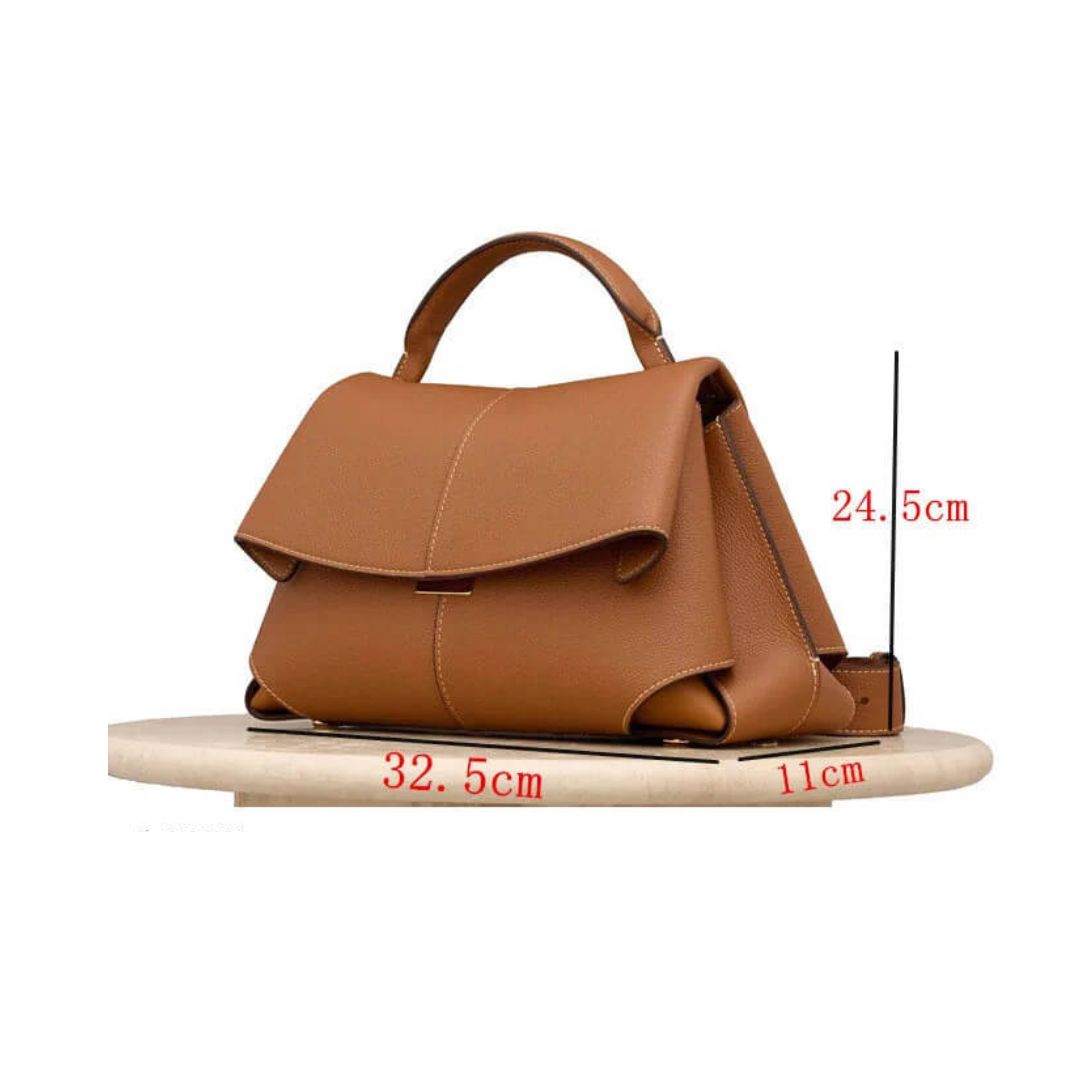 Luxury Leather Top Handle Satchel Handbag - Pejayz