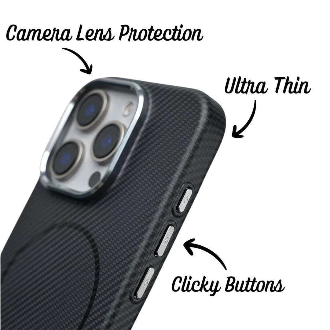 iPhone 16 Pro Max Case Ultra Thin Carbon Fiber Pattern Design - Pejayz