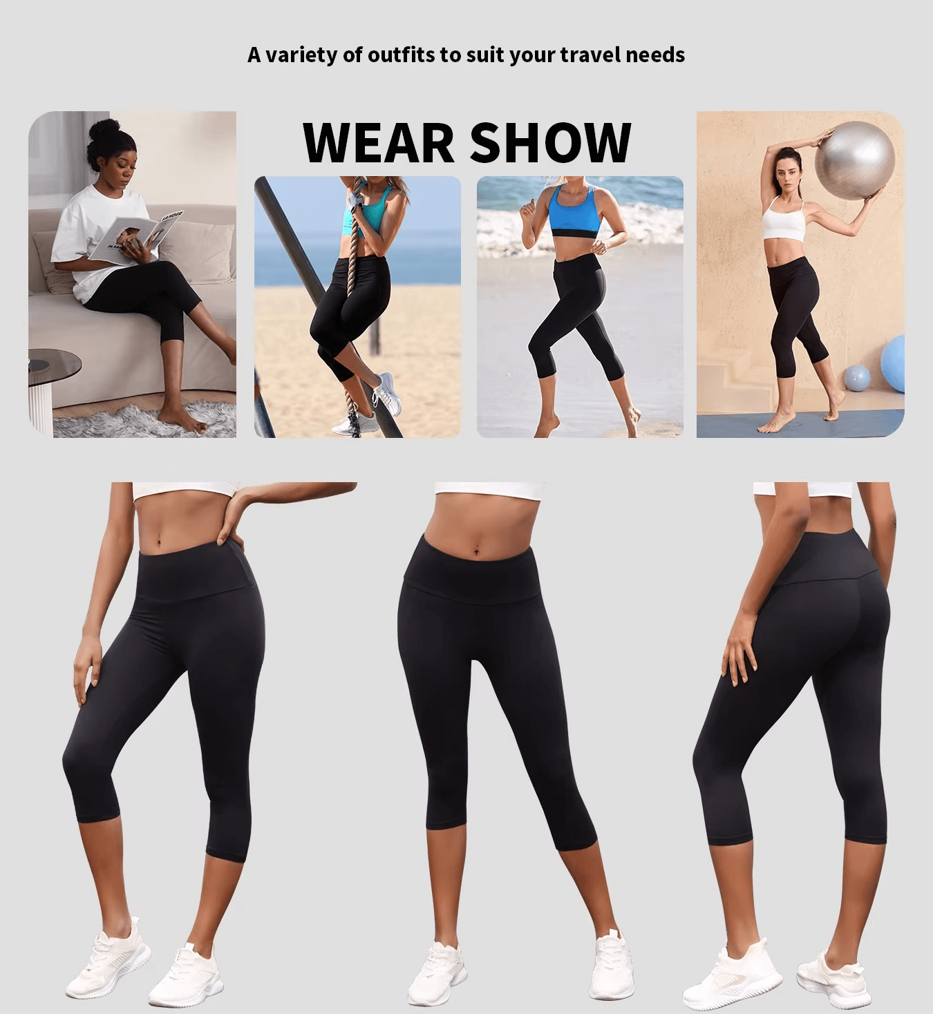 Womens High Waisted Capri Pants Super Soft Tummy Control - Pejayz