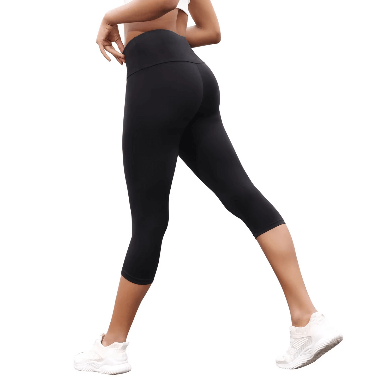 Womens High Waisted Capri Pants Super Soft Tummy Control - Pejayz
