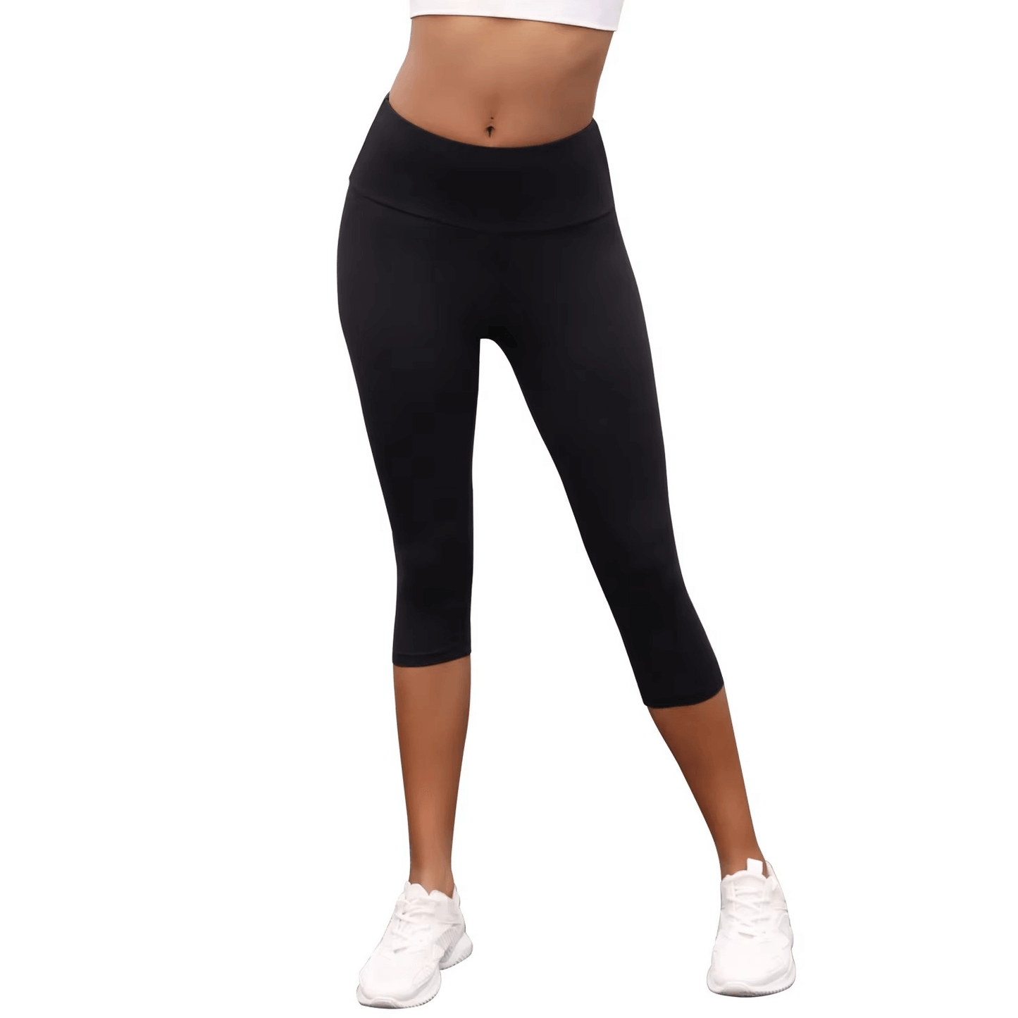 Womens High Waisted Capri Pants Super Soft Tummy Control - Pejayz