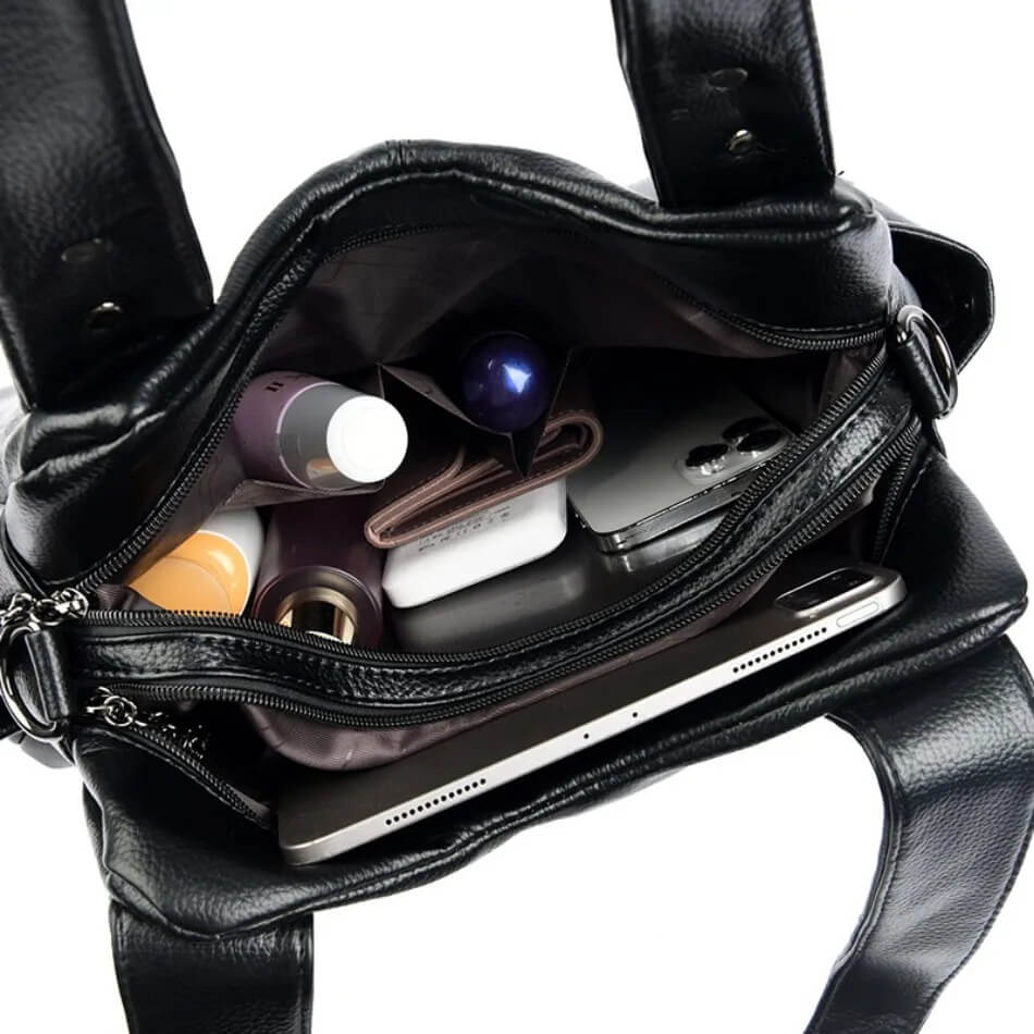 Genuine Soft Leather Tote Bag Luxury Designer Handbag for Women - Pejayz