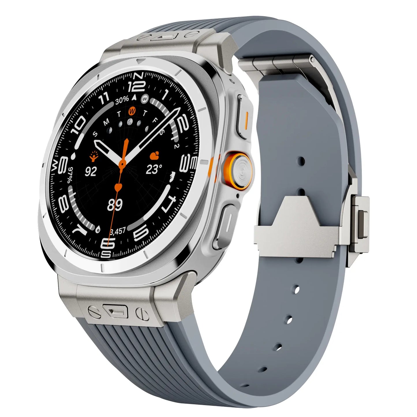 Samsung Galaxy Watch Ultra Strap Stainless Steel with Silicone - Pejayz