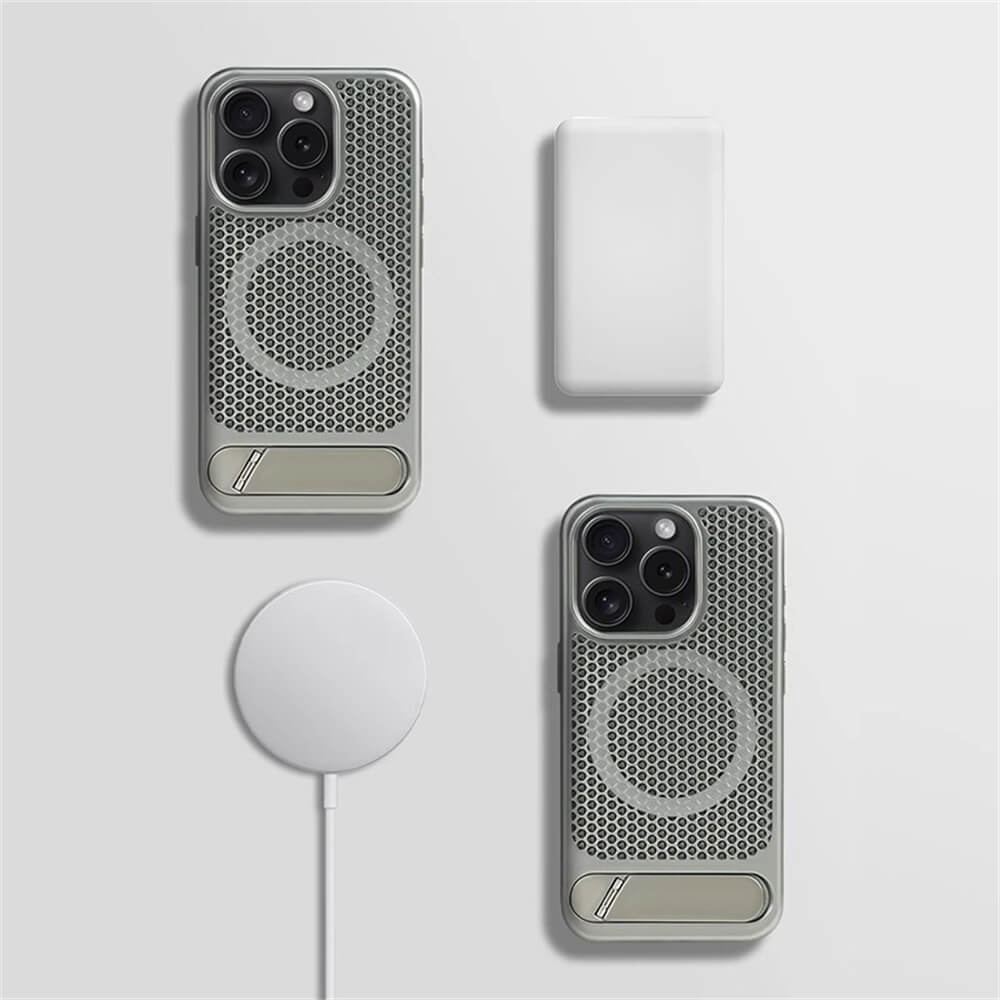 Shock Proof Titanium Case For iPhone With Built-in Metal Stand