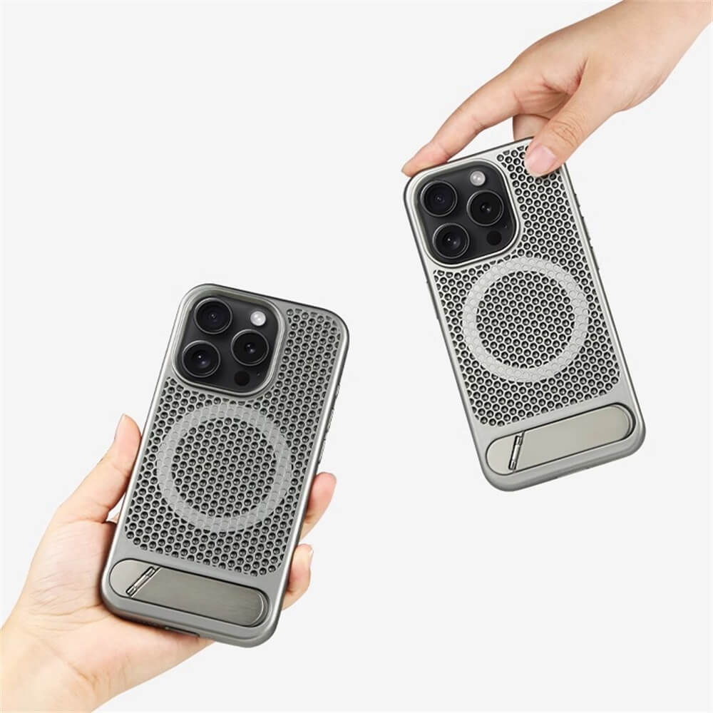 Shock Proof Titanium Case For iPhone With Built-in Metal Stand