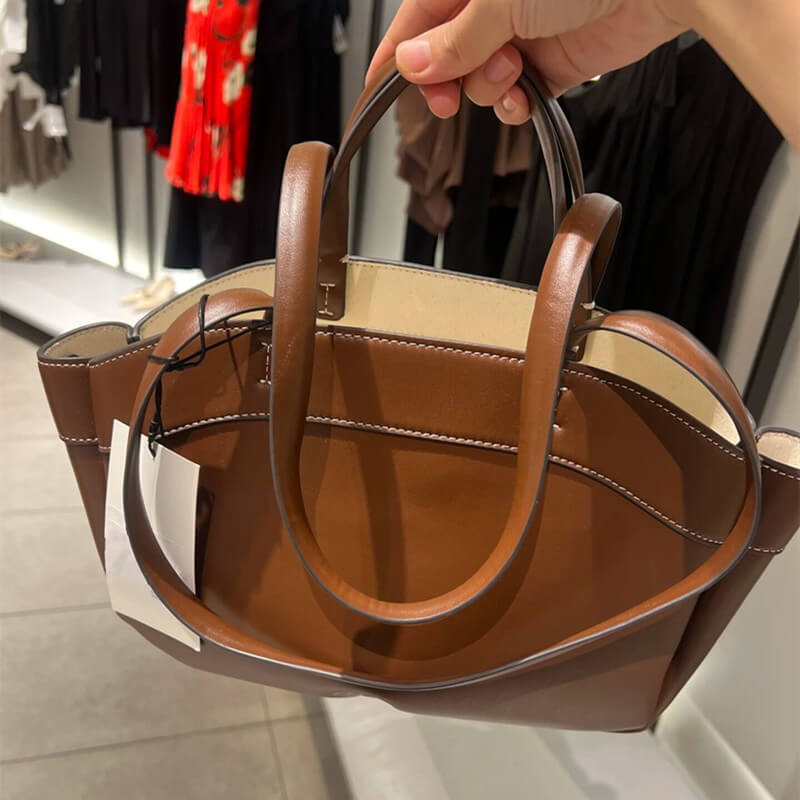 Women’s Retro PU Leather Tote Bag - Pejayz