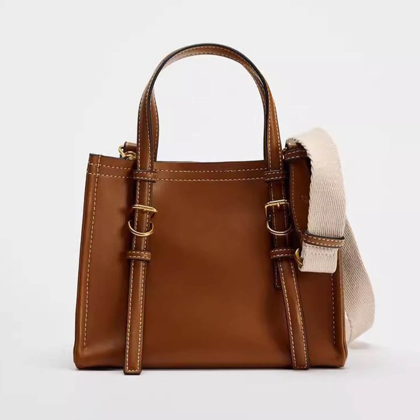 Brown & Yellow Crossbody Handbag