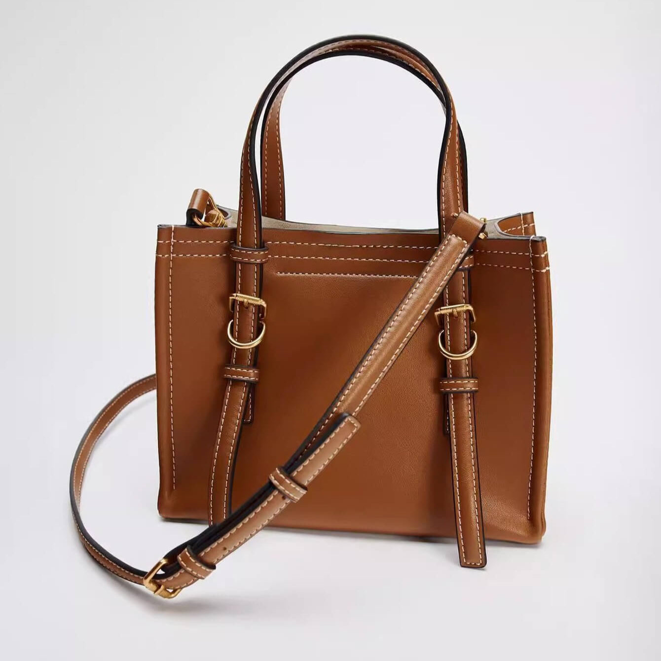 Brown & Yellow Crossbody Handbag