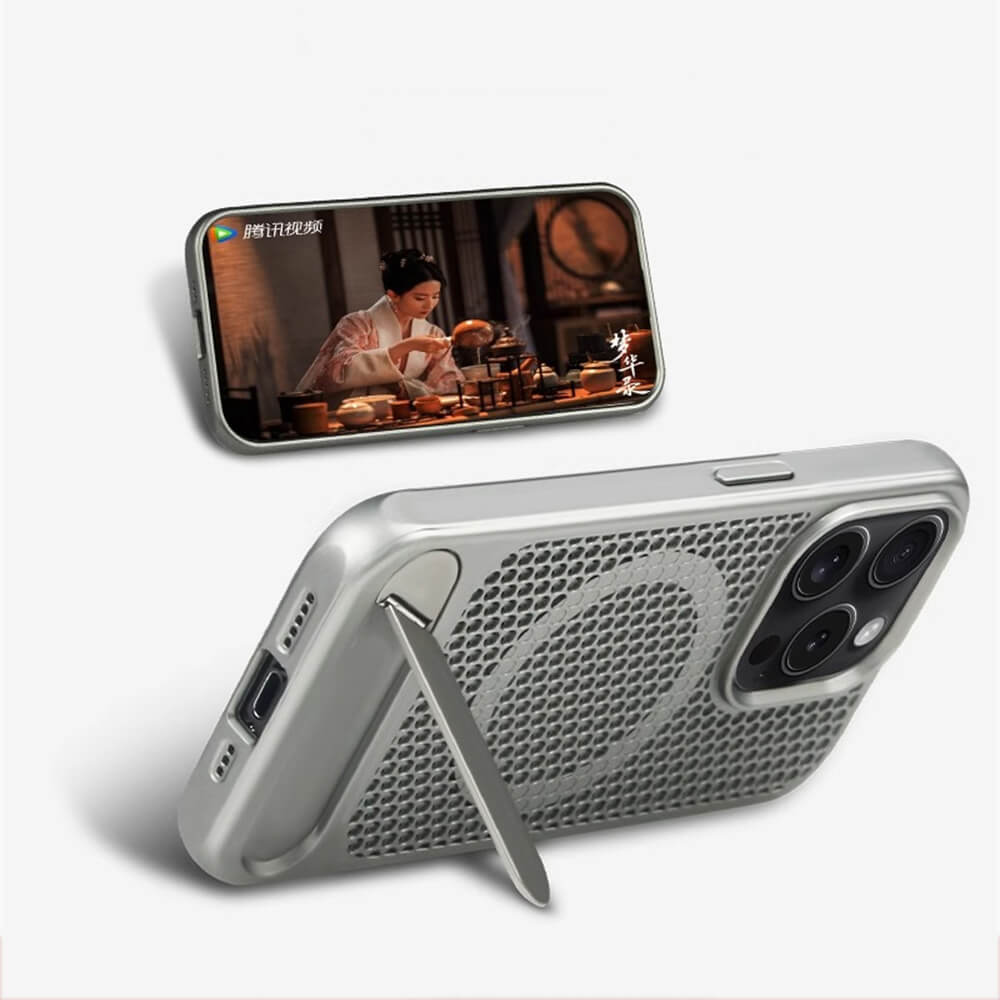 Shock Proof Titanium Case For iPhone With Built-in Metal Stand
