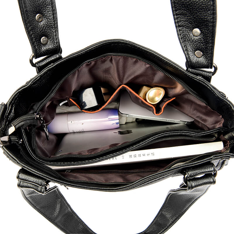 Soft Leather Tote Crossbody Bag - Pejayz