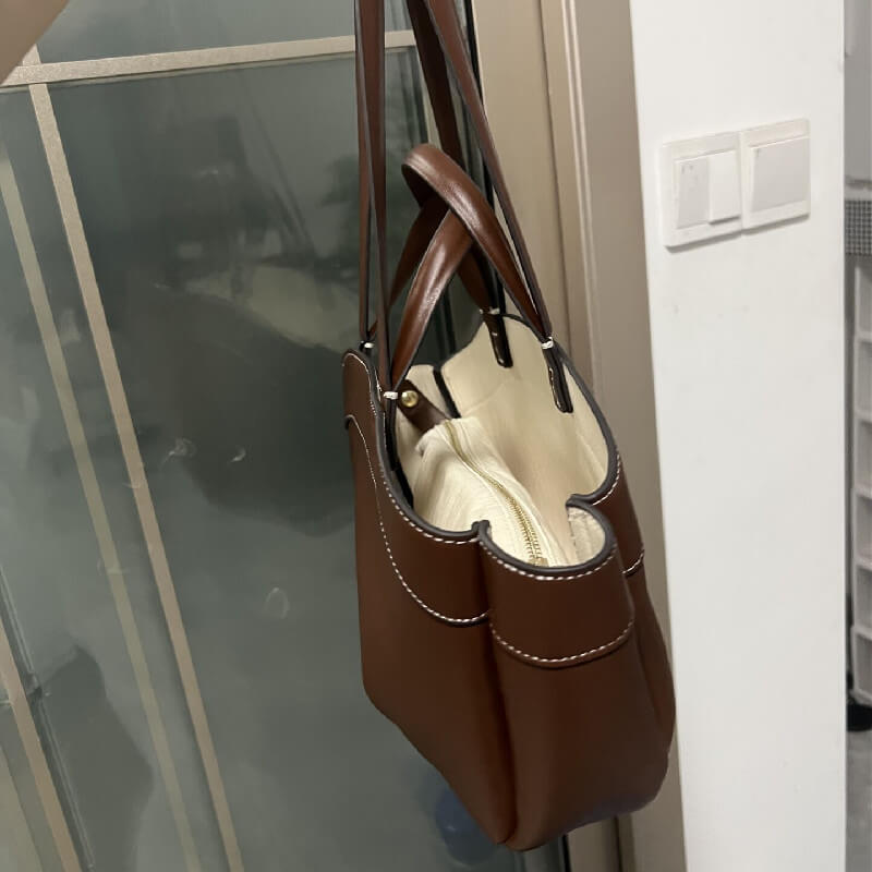 Women’s Retro PU Leather Tote Bag - Pejayz